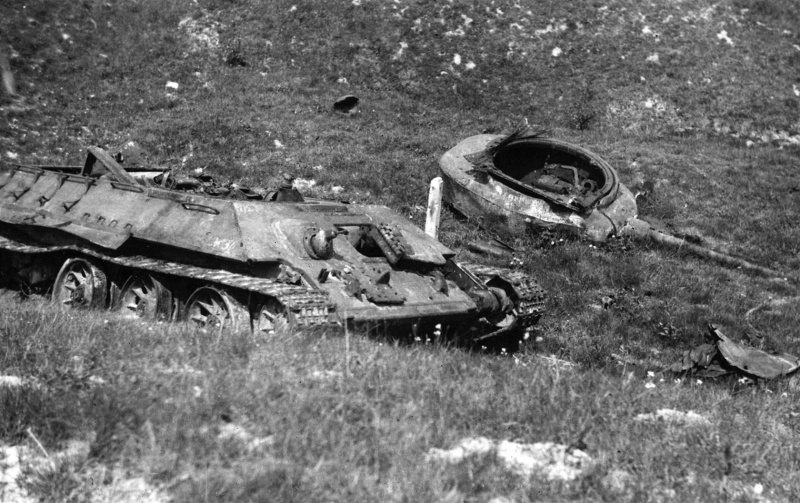Т-34-85, уничтоженный в районе чешского города Опава