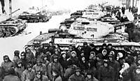 10 декабря 1942 года. Делегация колхозников передает танки КВ-1С